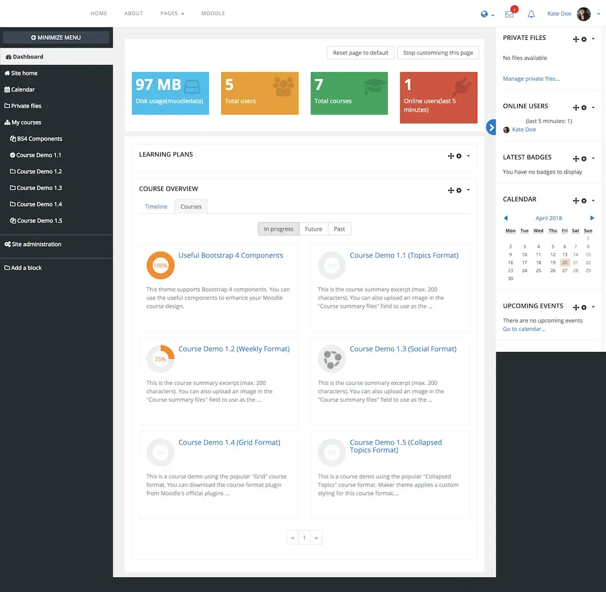LMS: Moodle Learning Ecosystem