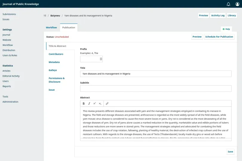 Journal Management Ecosystem - Academic Research